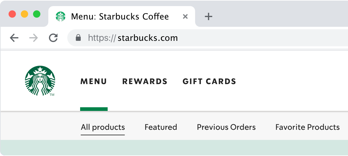 Starbucks.com Global Navigation